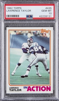 1982 Topps #435 Lawrence Taylor "In Action" Rookie Card – PSA GEM MT 10